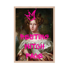 Altered Vintage Art - Resting witch face