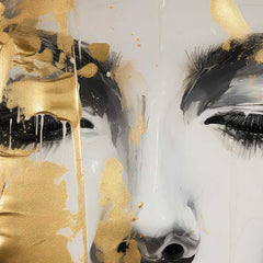 Gold Abstract Face Art