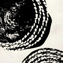 Beige Impressions: Dual Black Stamped Patterns