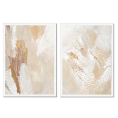Cream and Beige Duo Abstract Prints