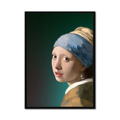Girl with a Pearl Earring - Green Altered Art -Johannes Vermeer