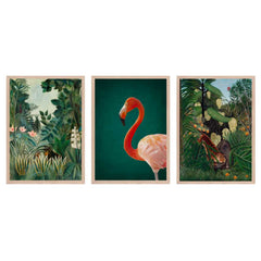 Tropical Jungle and Flamingo Trio