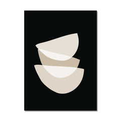 Beige Crescents on Noir Abstract