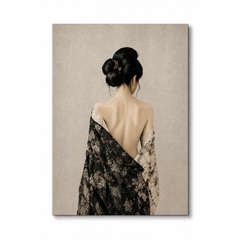 Japanese Kimono Wall Art | Neutral Wabi-Sabi Printable Wall Art | Elegant Geisha-Inspired Digital Download | Minimalist Asian Decor