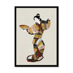 Japanese female dancer (17th century) vintage painting.