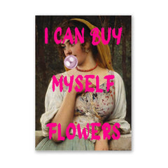 Altered Vintage Art - I can buy myself flowers