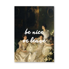 Altered Vintage Art - Quote: Be nice or leave