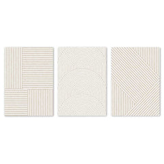 Beige Line Shape Trio