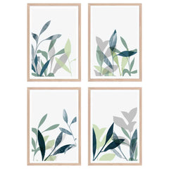 Botanical Abstract Art - Set of 4