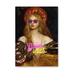 Altered Vintage Art - Quote: Good Vibes