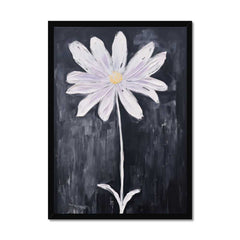 Solitary Elegance: Vintage Oil Painted Daisy in Print