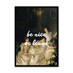 Altered Vintage Art - Quote: Be nice or leave