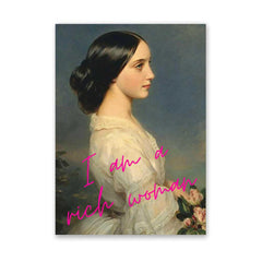 Altered Vintage Art - I am a rich woman