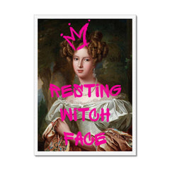 Altered Vintage Art - Resting witch face