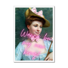 Altered Vintage Art - Wanna be my new king!
