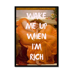 Altered Vintage Art - Quote: Wake me up when I'm rich