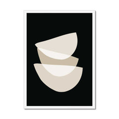 Beige Crescents on Noir Abstract