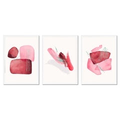 Pink and Red Abstract Trio