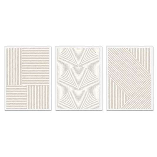 Beige Line Shape Trio