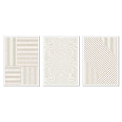 Beige Line Shape Trio