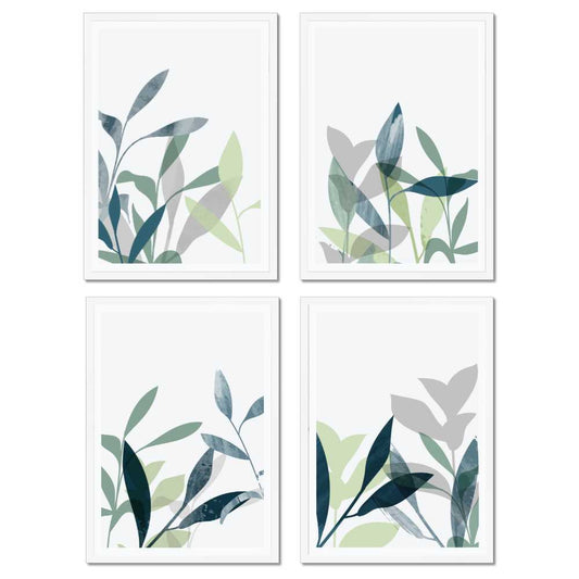 Botanical Abstract Art - Set of 4