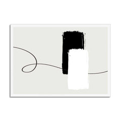 Linear Contrast: Abstract Black Line with Monochrome Rectangles