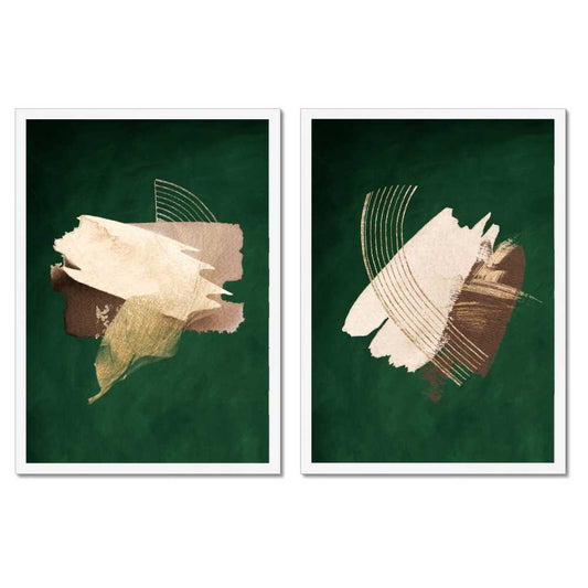 Emerald Green and Earthy Tones Duo