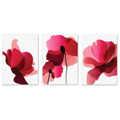 Radiant Abstract Poppy Trio Collection