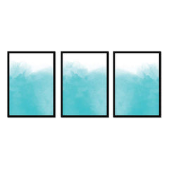 Turquoise Tides: Set of 3 Watercolour Abstract Prints