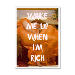 Altered Vintage Art - Quote: Wake me up when I'm rich