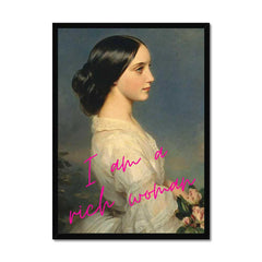 Altered Vintage Art - I am a rich woman