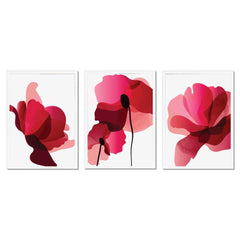 Radiant Abstract Poppy Trio Collection