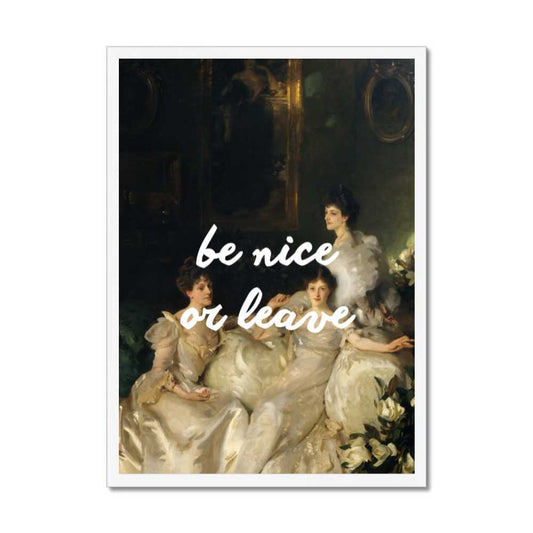 Altered Vintage Art - Quote: Be nice or leave