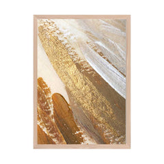 Gold and Beige Abstract Wall Art