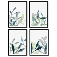 Botanical Abstract Art - Set of 4