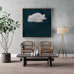 Canvas - Navy Blue Cloud Art