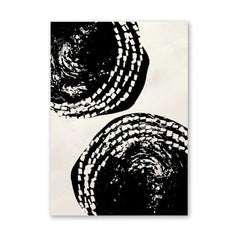 Beige Impressions: Dual Black Stamped Patterns