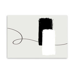 Linear Contrast: Abstract Black Line with Monochrome Rectangles