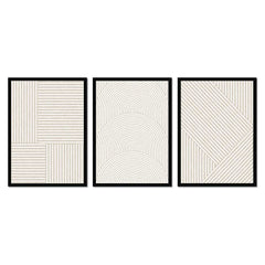 Beige Line Shape Trio