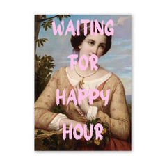 Altered Vintage Art - Waiting for happy hour
