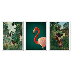 Tropical Jungle and Flamingo Trio