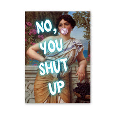 Altered Vintage Art - No, you shut up