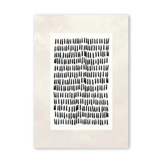 Beige Tranquility: White Rectangle and Black Strokes