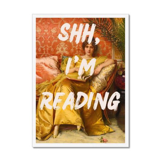 Altered Vintage Art - Quote: Shh, I'm reading