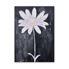 Solitary Elegance: Vintage Oil Painted Daisy in Print