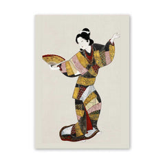 Japanese female dancer (17th century) vintage painting.