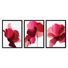 Radiant Abstract Poppy Trio Collection