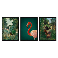 Tropical Jungle and Flamingo Trio