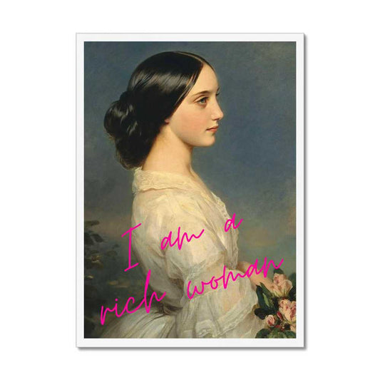 Altered Vintage Art - I am a rich woman