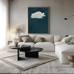 Canvas - Navy Blue / Turquoise Cloud Art